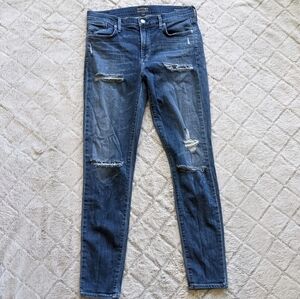 Agolde Sophie High Rise Skinny Jeans Women’s 30 Cannes Distressed Denim